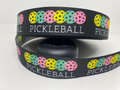 1 yard 1 inch Pickleball Grosgrain Ribbon