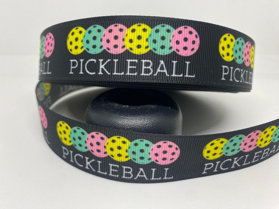 1 yard 1 inch Pickleball Grosgrain Ribbon
