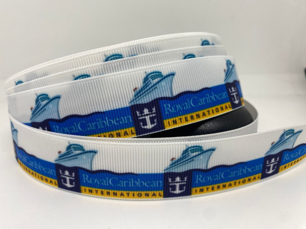 1 yard 1 inch Royal Caribbean Custom Print Grosgrain Ribbon