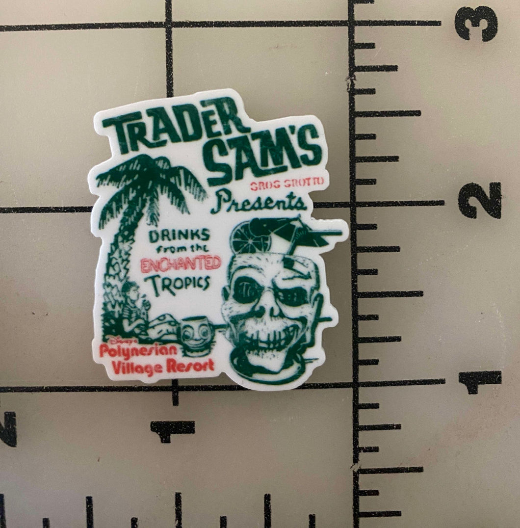 NEW Trader Sam's Tiki Bar Flat back Printed Resin