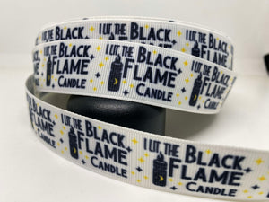 1 yard 1 inch "I lit the black flame candle" Hocus Pocus Grosgrain Ribbon