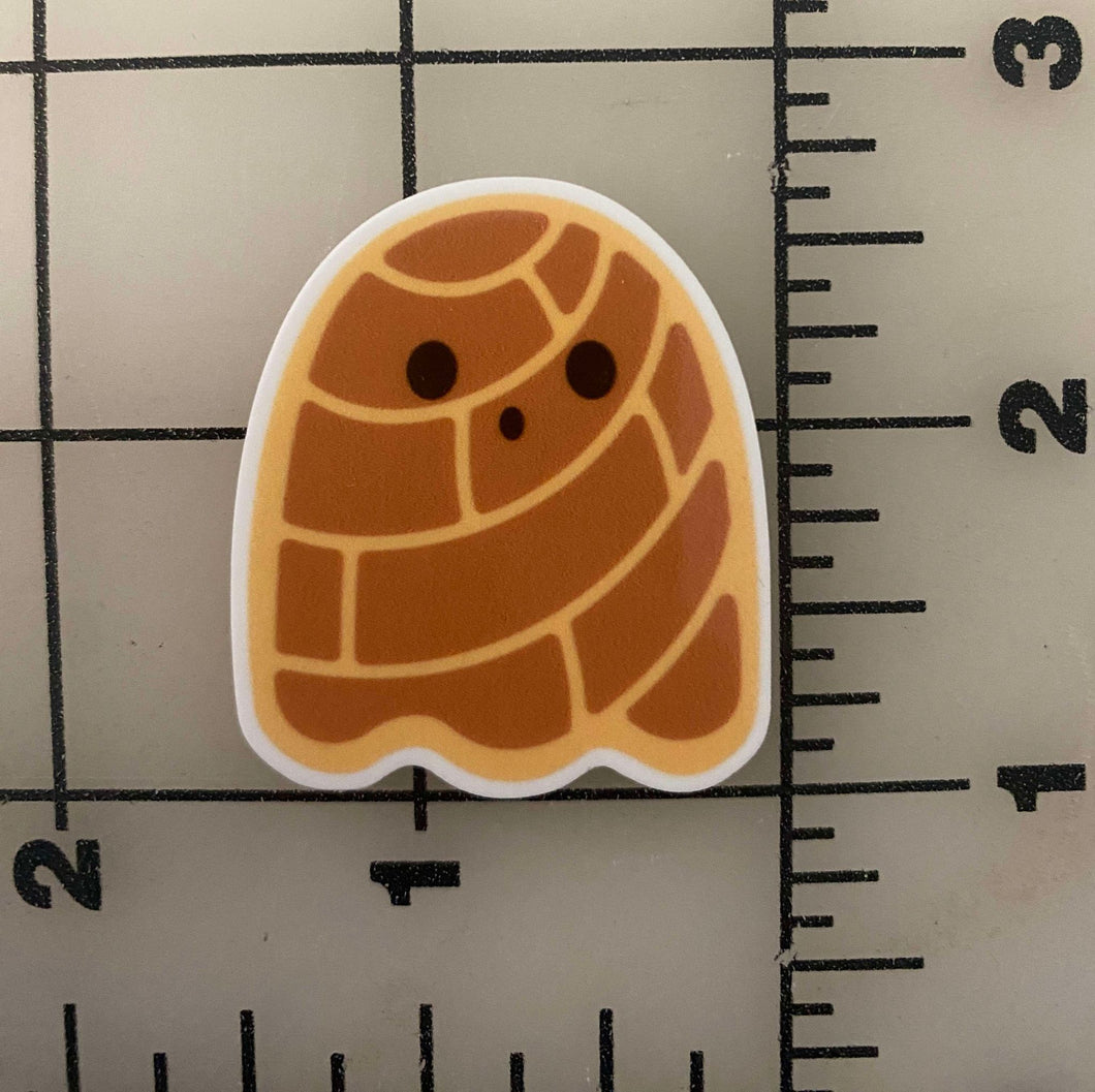Chocolate Concha Ghost Mexican sweet Bread Flat back Printed Resin