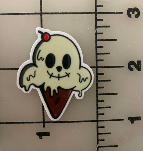 Halloween Ice Cream (Skull) Flat back Printed Resin