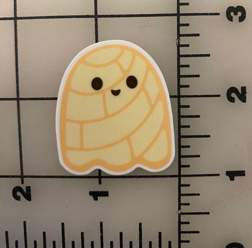 Vanilla Concha Ghost Mexican sweet Bread Flat back Printed Resin