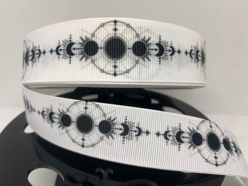 1 yard 1 inch Phases of the moon Grosgrain Ribbon