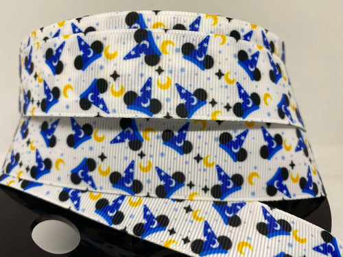 1 Yard 1 Inch Mickey Sorcerer Hate Grosgrain Ribbon