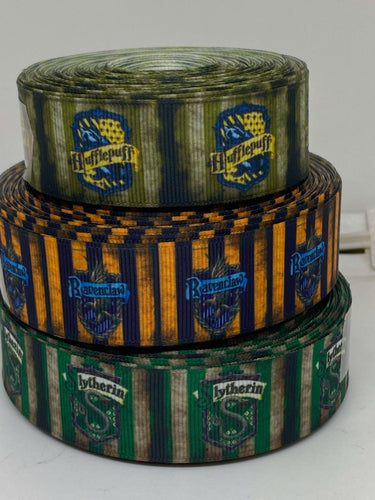 1 yard 1 inch Harry Potter Hogwarts Houses Grosgrain Ribbon