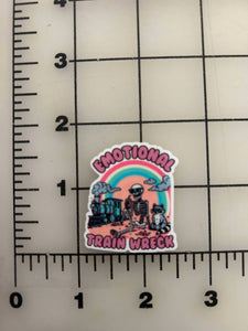 NEW "Emotional Train Wreck" flatback Printed Resin