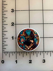 NEW Stained Glass German Sheperd flatback Printed Resin