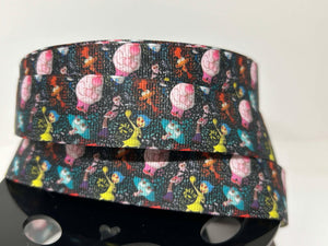 CLEARANCE 1 yard 1" inch wide Inside Out 2 Grosgrain Ribbon