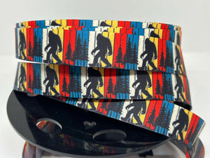 NEW 5 yards 7/8" wide Sasquatch Bigfoot Grosgrain Ribbon