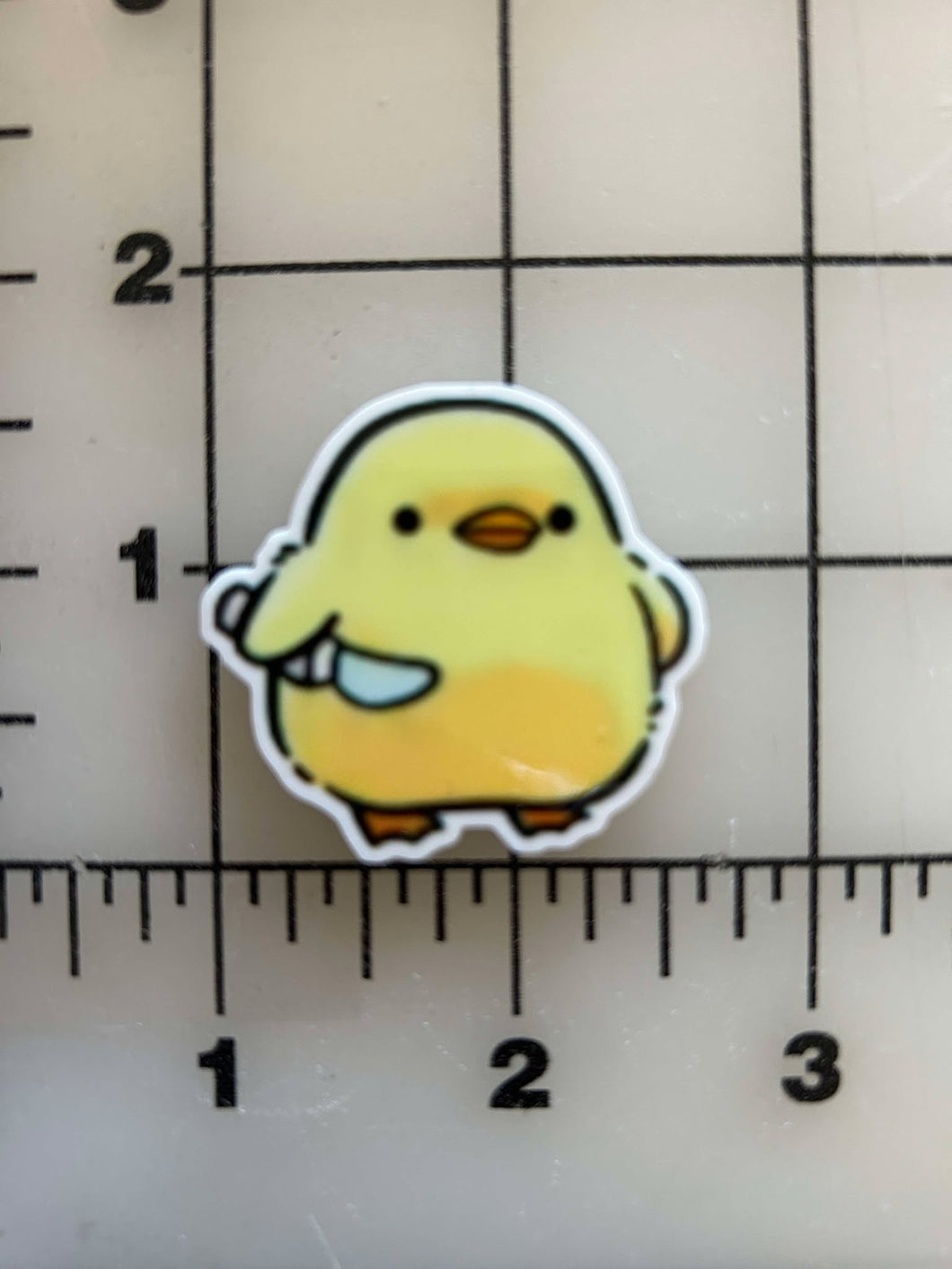 Cute baby Duck with a knife flatback Printed Resin