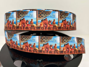CLEARANCE 1 yard 1" inch wide Moana 2 Grosgrain Ribbon