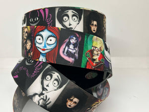 NEW 5 yards 1.5" inch wide Tim Burton Movies Grosgrain Ribbon