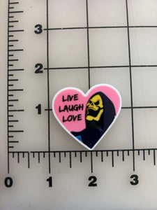 NEW Skeletor "Live, Laugh,Love" flatback Printed Resin