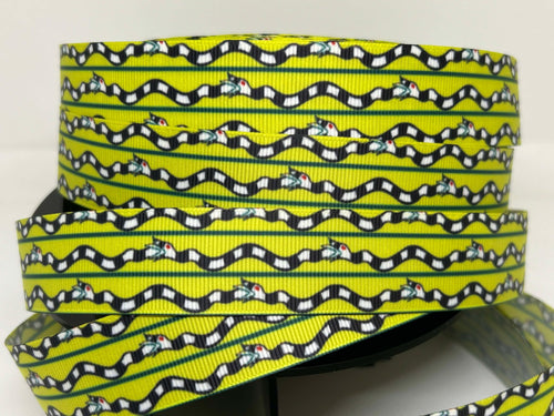 1 yard 1 inch wide Beetlejuice Sandworms Grosgrain Ribbon