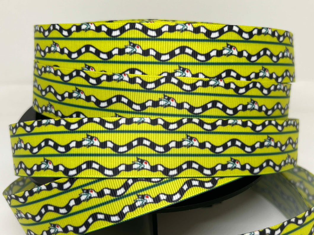 1 yard 1 inch wide Beetlejuice Sandworms Grosgrain Ribbon