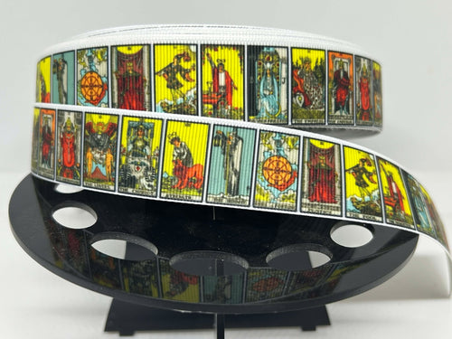NEW 1 yard 1 inch Tarot Cards Print Grosgrain Ribbon