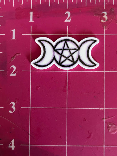 NEW Triple Moon with Pentecle Flat back Printed Resin