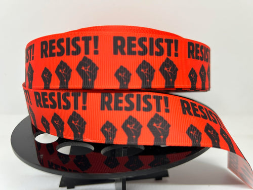 New 1 yard 1 inch Black and Red Resist Grosgrain Ribbon