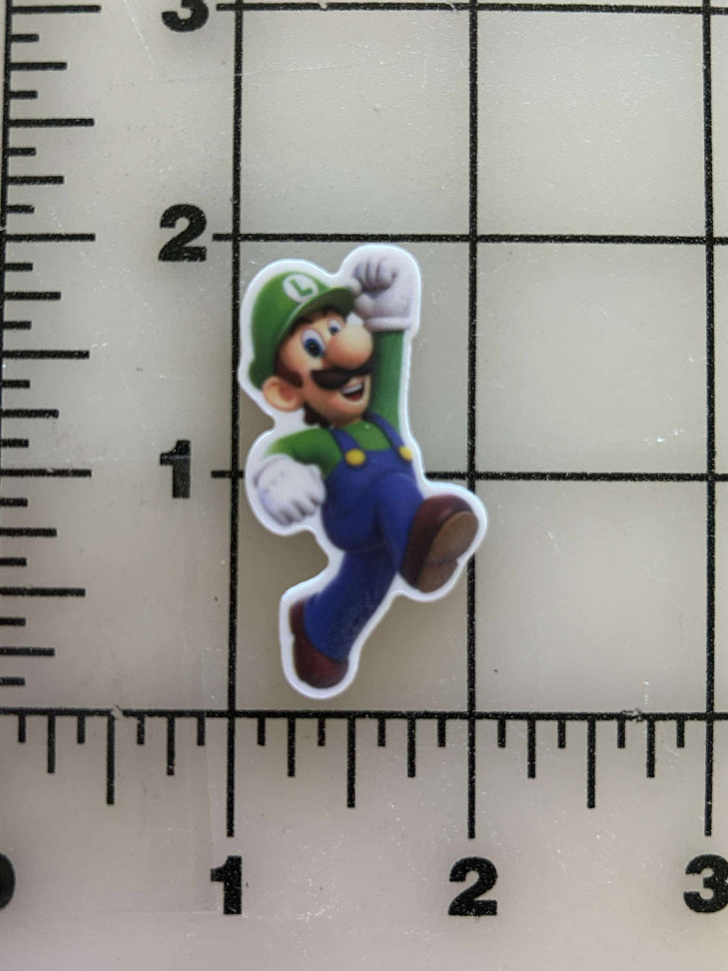 NEW Super Mario Bros Luigi Flat back Printed Resin