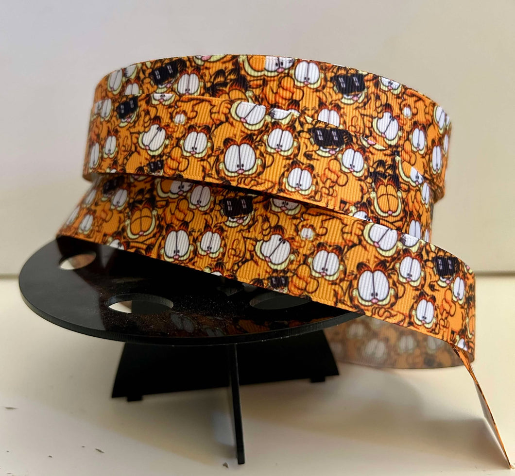 1 yard 1 inch Vintage Retro Cartoon Garfield the Cat Grosgrain Ribbon