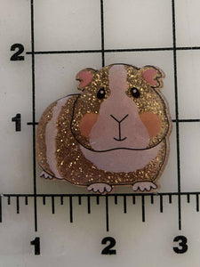 NEW Guinea pig Glitter Flatback Printed Resin