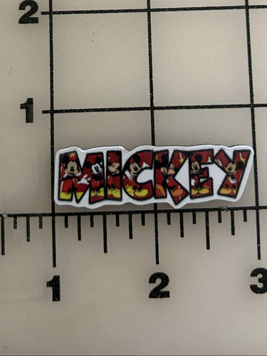 NEW Mickey Name Plate Flat back Printed Resin