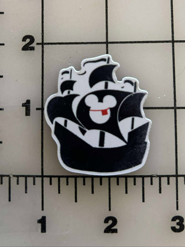 NEW Mickey Pirate Ship Flat back Printed Resin
