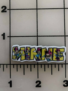 NEW Minnie Name Plate Flat back Printed Resin