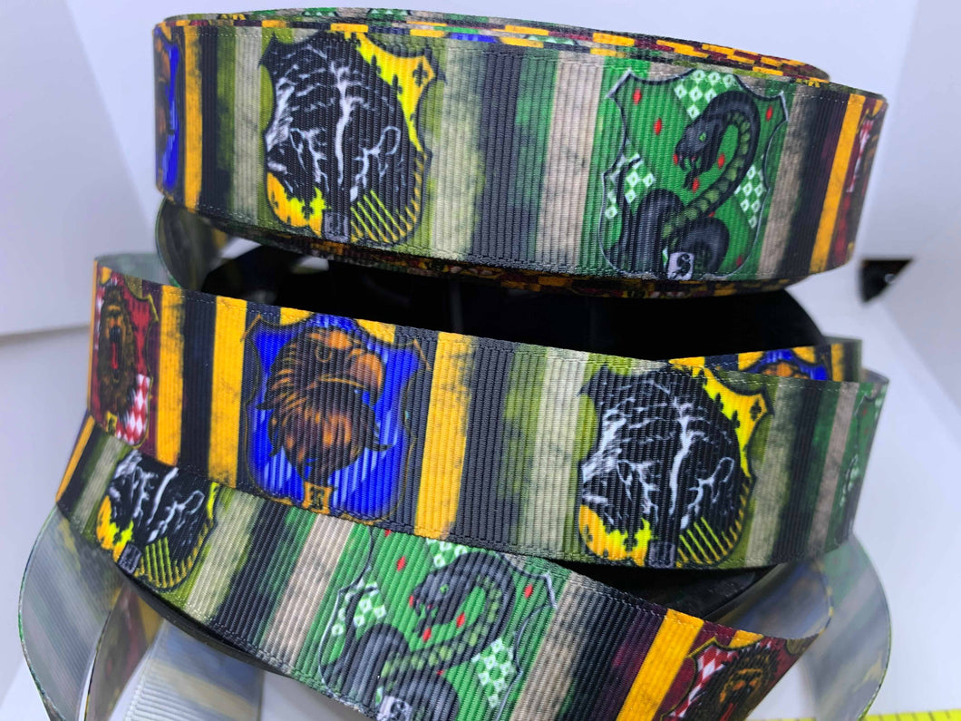 1 yard 1 inch SATIN Harry Potter Houses Hogwarts Grosgrain Ribbon
