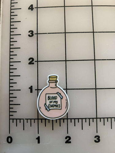 Blood of my Enemies Bottle Flat back Printed Resin