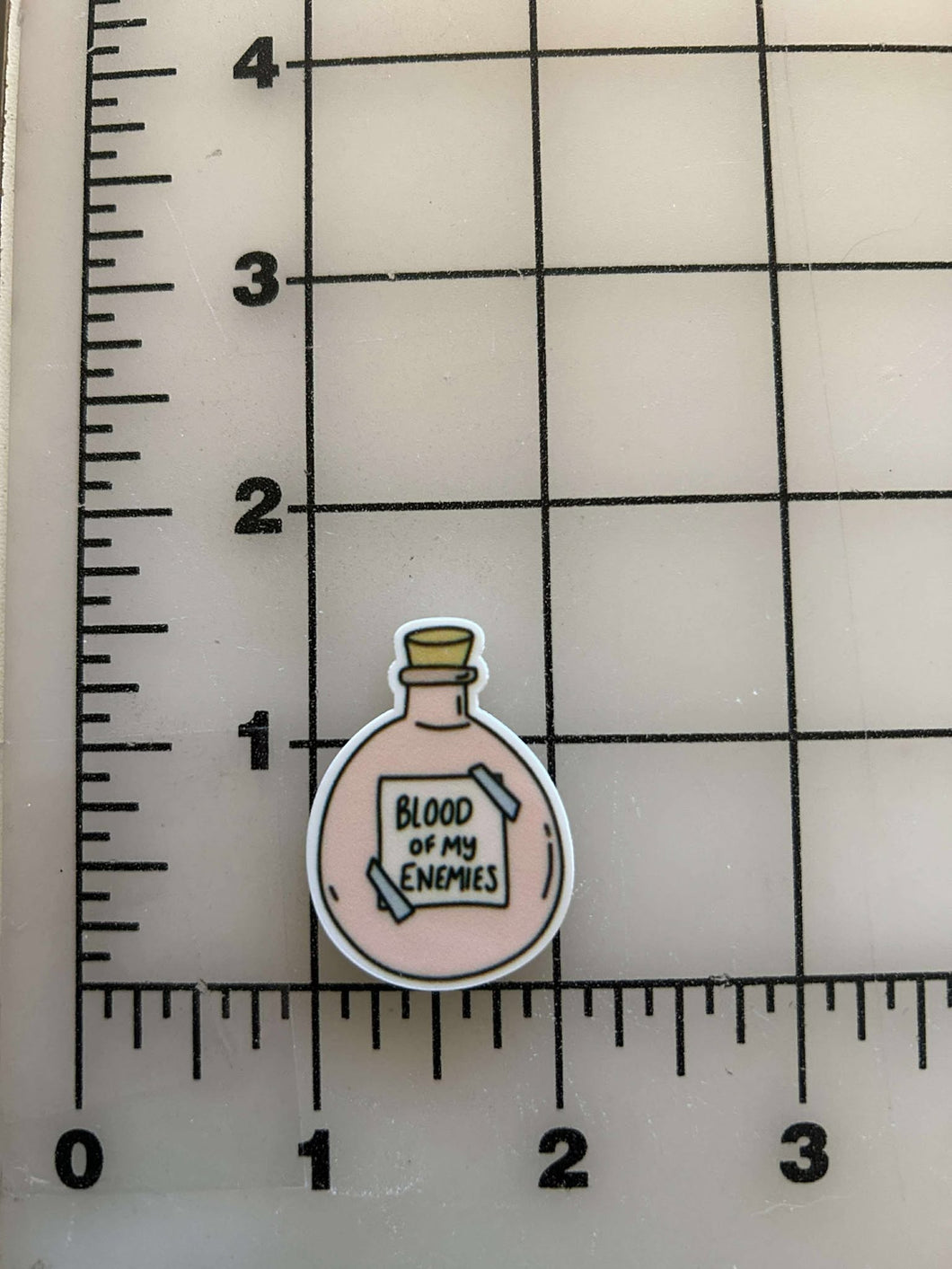 Blood of my Enemies Bottle Flat back Printed Resin