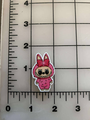 NEW Labubu POP MART Pink Flatback Printed Resin
