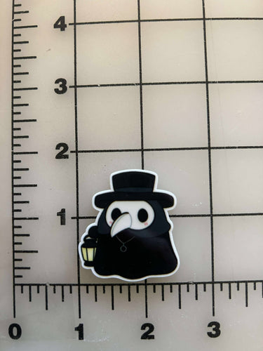 NEW Cute Plague Doctor Flat Back Printed Resin