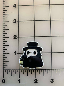 NEW Cute Plague Doctor Flat Back Printed Resin