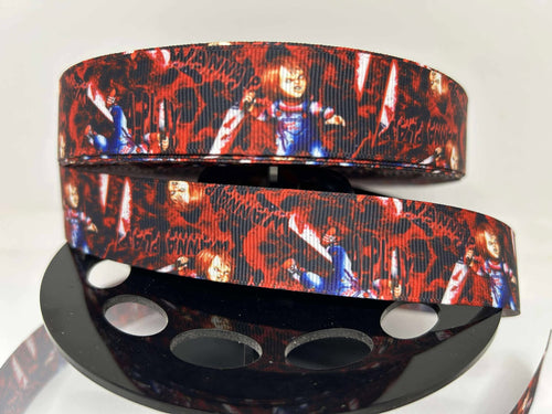 NEW 1 yard 1 inch Chucky Childs Play Halloween Grosgrain Ribbon