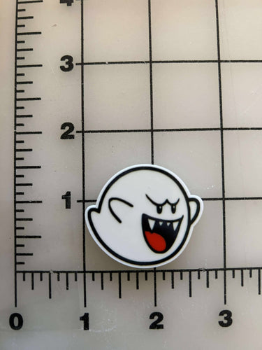 New Boo Super Mario Bros Flat back Printed Resin