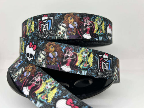 NEW 1 yard 1 inch Monster High Printed Grosgrain Ribbon
