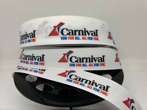 1 yard 1 inch Carnival Cruise Line Custom Print Grosgrain Ribbon