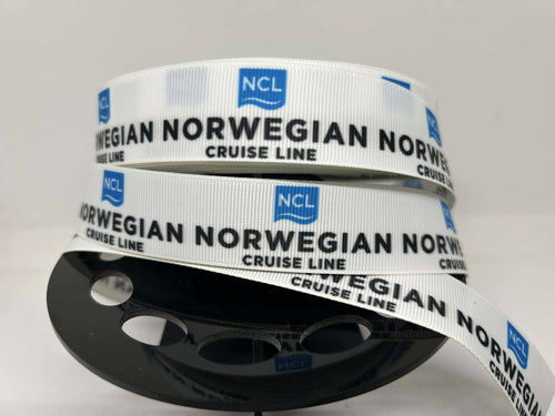 1 yard 1 inch Norwegian Cruise Line Custom Print Grosgrain Ribbon