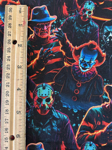 NEW 100% Cotton 80's Horror Neon Custom Print Fabric (In-Stock)