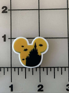 New Halloween Mickey Mouse Castle Flat back Printed Resin