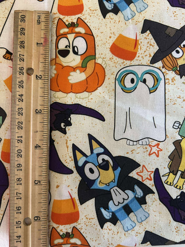 NEW 100% Cotton Bluey Halloween Custom Print Fabric (In-Stock)