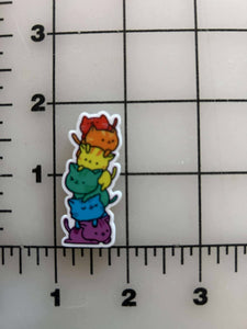 NEW Pride Flag color Kitty Pile Flat Back Printed Resin