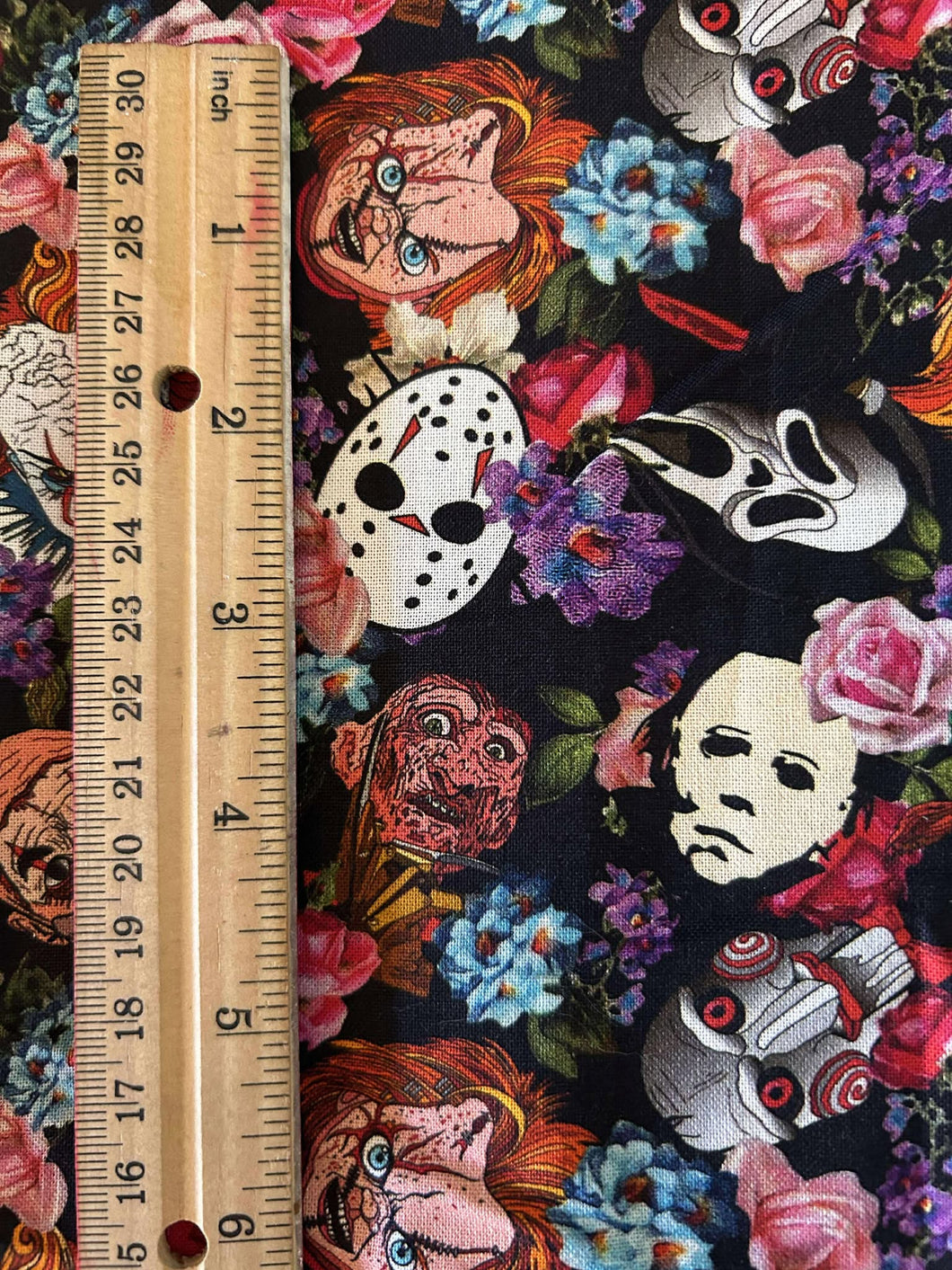 NEW 100% Cotton Horror Floral Custom Print Fabric (In-Stock)