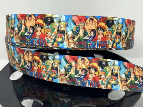 New 1 yard 1 inch Anime One Piece Print Grosgrain Ribbon