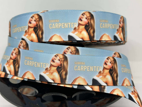 NEW 1 yard 1 Inch Sebrina Carpenter Custom Print Grosgrain Ribbon