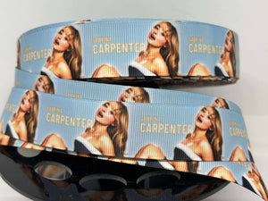 NEW 1 yard 1 Inch Sebrina Carpenter Custom Print Grosgrain Ribbon