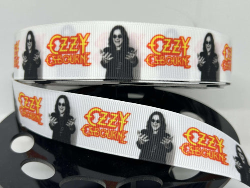 NEW 1 yard 1 Inch Ozzie Osbourne Rock Legend Custom Print Grosgrain Ribbon